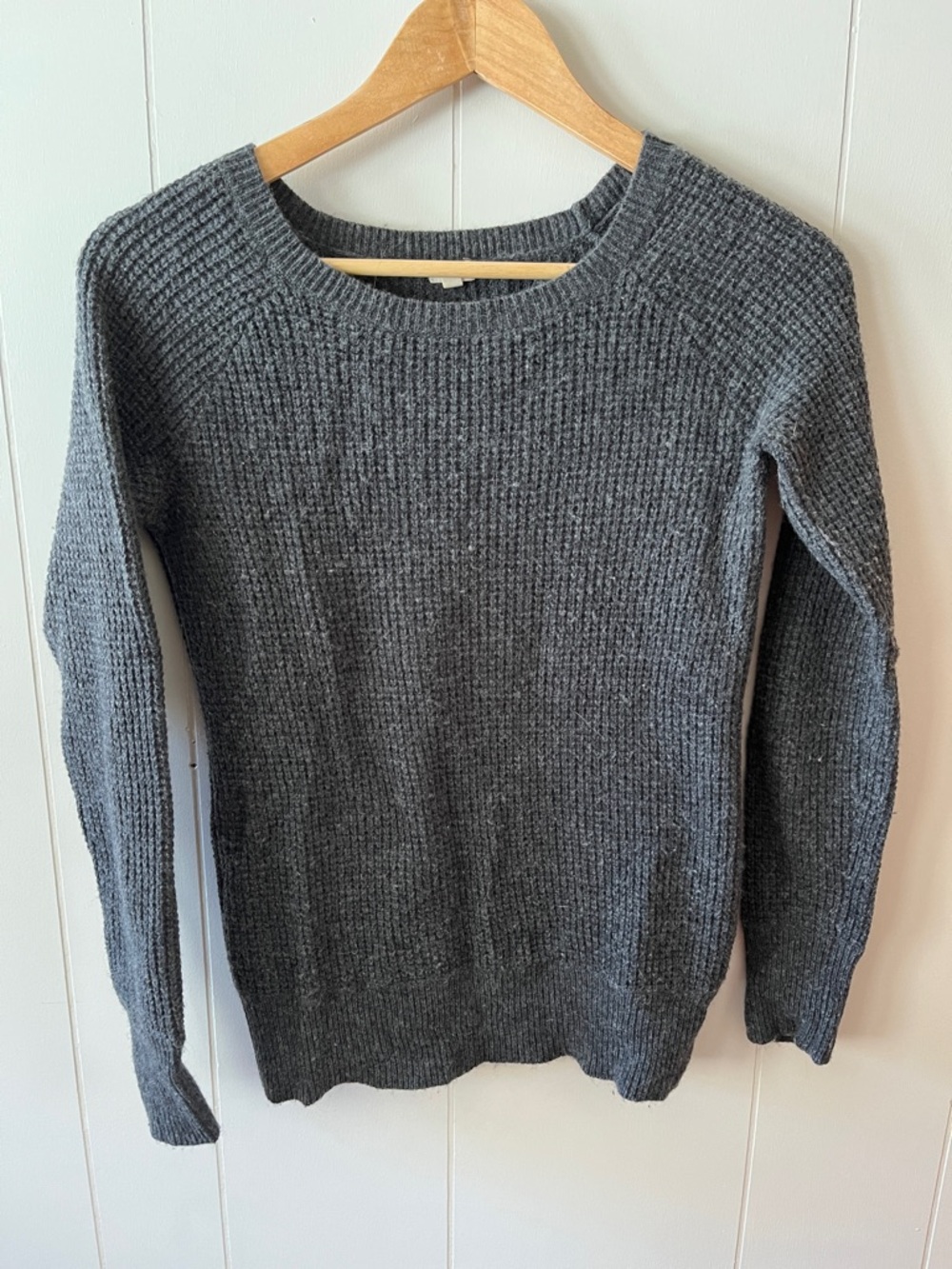J. Crew Factory Charcoal Crewneck Waffle Sweater